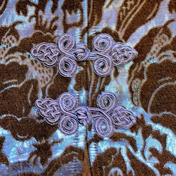 NWT Anthropologie Eva Franco blue/black damask floral dress size 6 - Picture 3 of 9